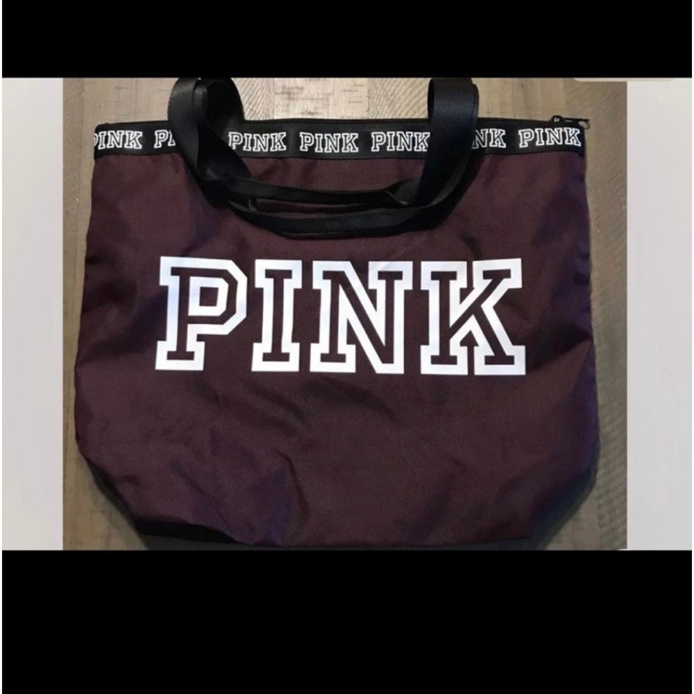 NWOT PINK VICTORIAS SECRET MAROON TOTE ZIPPER BAG Carry On Travel